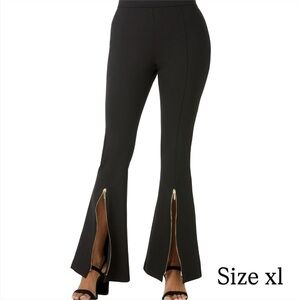 Elegant Black Flare Pants with Zipper Accents